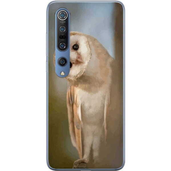 Xiaomi Mi 10 Pro 5G Genomskinligt Skal Uggla Nyfiken Blick Fågelmotiv Skog Natur Grafiskt Design Populärt Motiv Djur Tema Dekoration