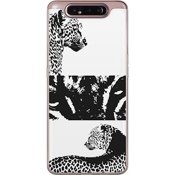 Samsung Galaxy A80 Läpinäkyvä kuori Leopard Faces