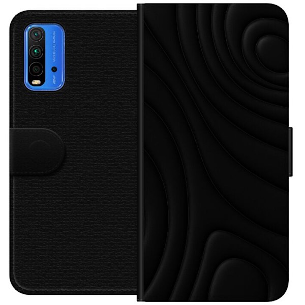Xiaomi Redmi Note 9 4G Tegnebogsetui Sorte Bølger