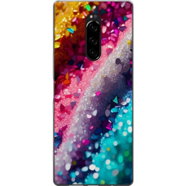 Sony Xperia 1 Gennemsigtig cover Glitter