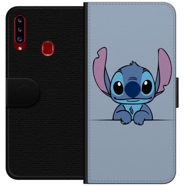 Samsung Galaxy A20s Lommeboketui Lilo & Stitch