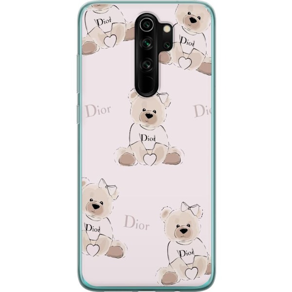 Xiaomi Redmi Note 8 Pro  Gennemsigtig cover Teddy Dior Vibes - luksuriøs bamse i modetil