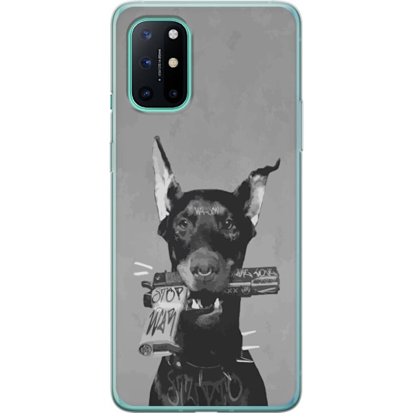 OnePlus 8T Läpinäkyvä kuori Harmaa Koira Graafinen Suunnittelu Kovan Eläinaiheen Katutaide Urbaani Trendi Koiran Ystävä Tyyli Suosittu Aihe