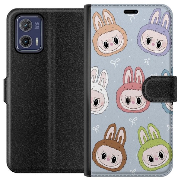 Motorola Moto G73 Lompakkokotelo Pastel Labubu