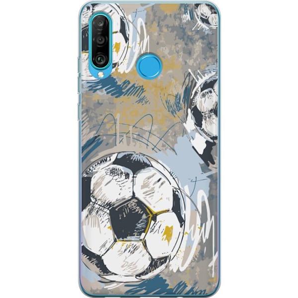 Huawei P30 lite Gjennomsiktig deksel Fotball