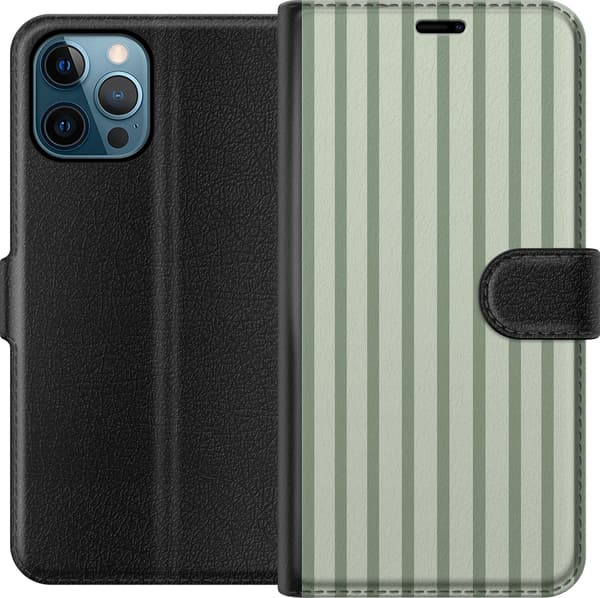 Kompatibelt Plånboksfodral till Apple iPhone 12 Pro Max Gröna salviaränder grön