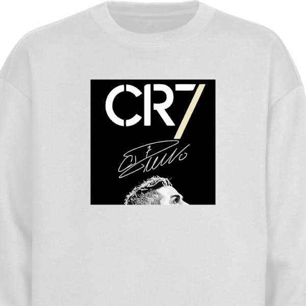 Sweatshirt til Voksne | Klassisk Collegebluse CR7 Ronaldo hvid M