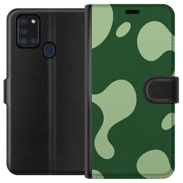 Kompatibel Tegnebogsetui til Samsung Galaxy A21s Matcha-smeltning grøn