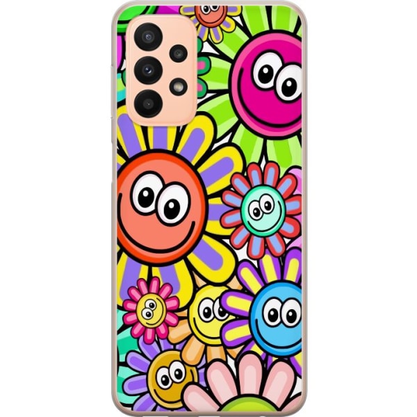 Samsung Galaxy A23 Gennemsigtig cover Glade Blomster