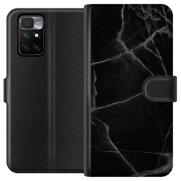Xiaomi Redmi 10 Tegnebogsetui Sort marmor