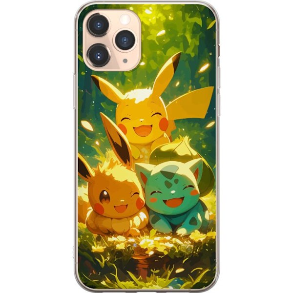 Apple iPhone 11 Pro Genomskinligt Skal Pixelmonster spelstil – färgstark design för retroälskande gamers