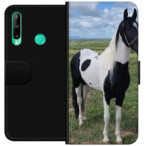 Huawei P40 lite E Plånboksfodral Hästmagi – stiliserad häst i lugn färgskala