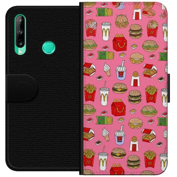Kompatibel Tegnebogsetui til Huawei P40 lite E Fastfood pink