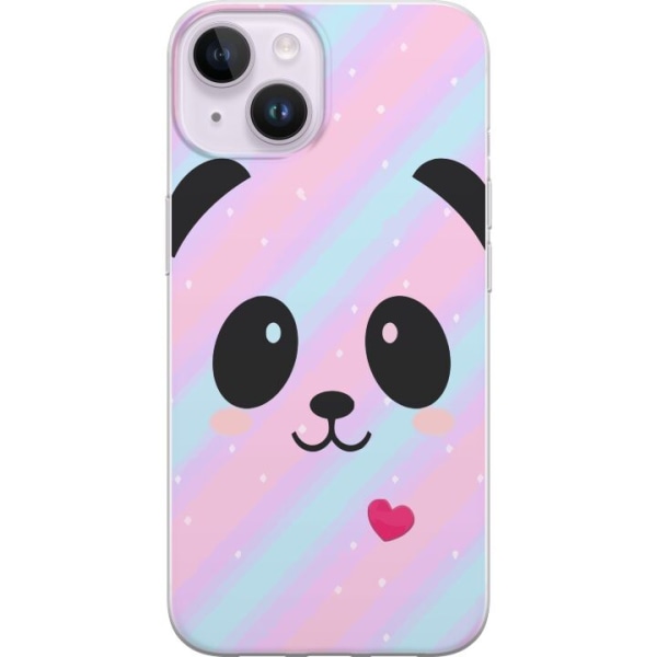 Apple iPhone 15 Gjennomsiktig deksel Regnbue Panda