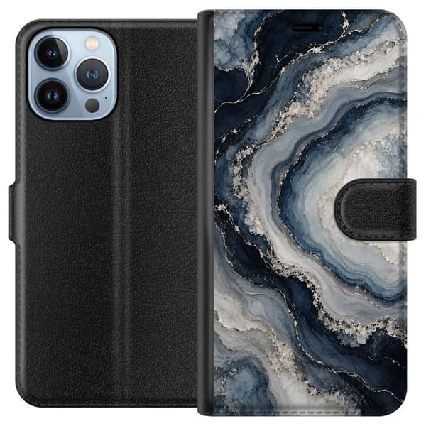 Kompatibel Tegnebogsetui til Apple iPhone 13 Pro Max Nattagat blå