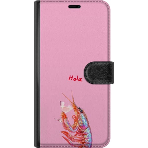 Kompatibelt Plånboksfodral till Apple iPhone 8 Plus Glittrig hummer med Hola-text rosa