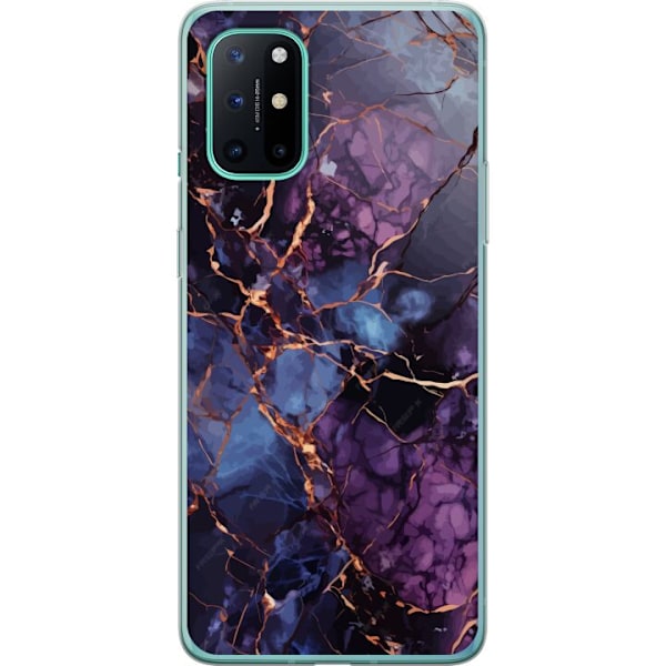 OnePlus 8T Läpinäkyvä kuori Marmori Sininen Violetti