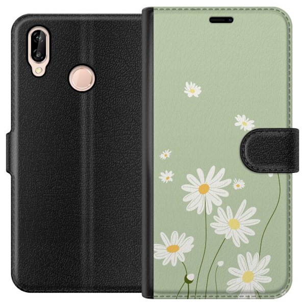 Huawei P20 lite Tegnebogsetui Præstekraver - blomstret mønster i svensk sommerstil