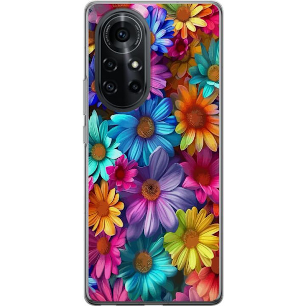 Huawei nova 8 Pro Genomskinligt Skal Gerbera Blommor Färgglad Dekor Blommotiv Populärt Heminredning Färg Rik Väggkonst Design