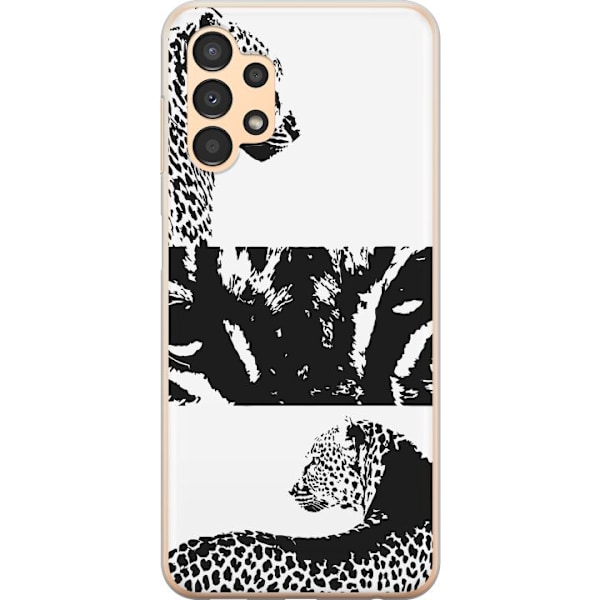 Samsung Galaxy A13 Läpinäkyvä kuori Leopard Faces
