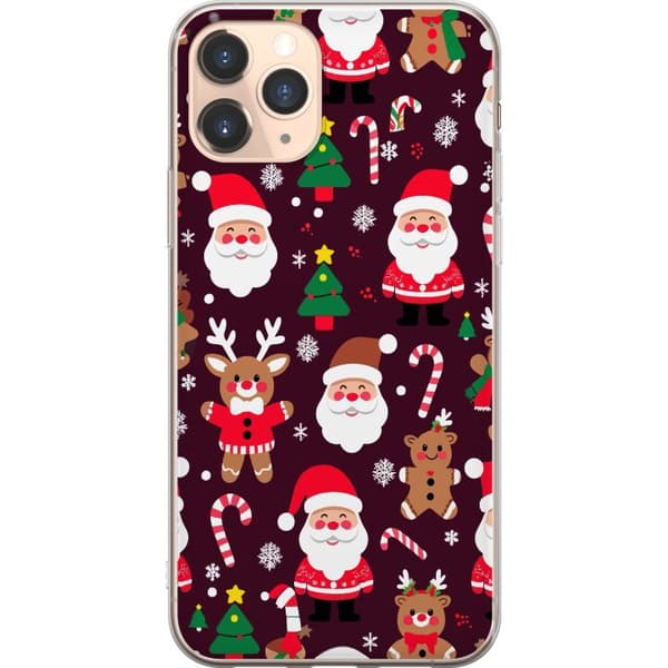 Kompatibelt Mobilskal till Apple iPhone 11 Pro Christmas Pattern julmönster med tomtar renar och pepparkakor i tecknad vinterstil