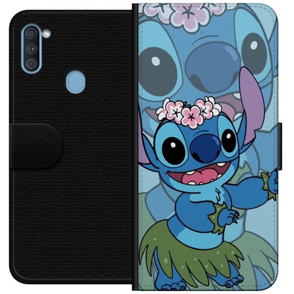 Samsung Galaxy A11 Tegnebogsetui Stitch under Stjernerne - Mag
