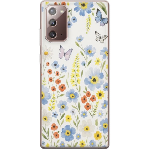 Samsung Galaxy Note20 Genomskinligt Skal Sommarblommor