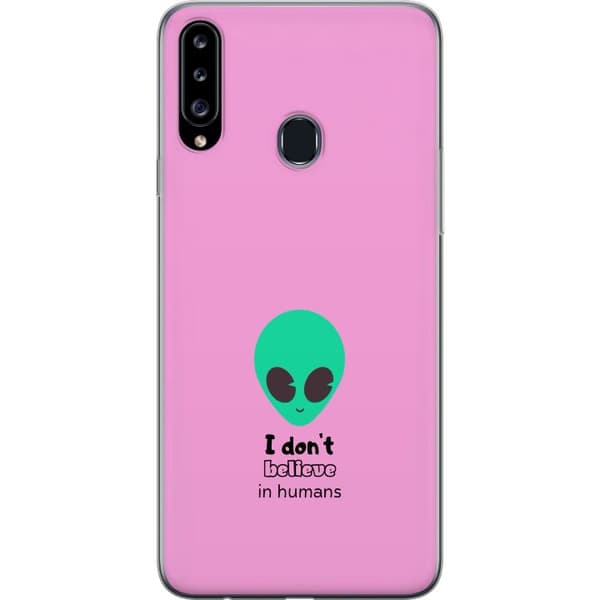 Kompatibelt Mobildeksel til Samsung Galaxy A20s Jag tror inte på människor rosa
