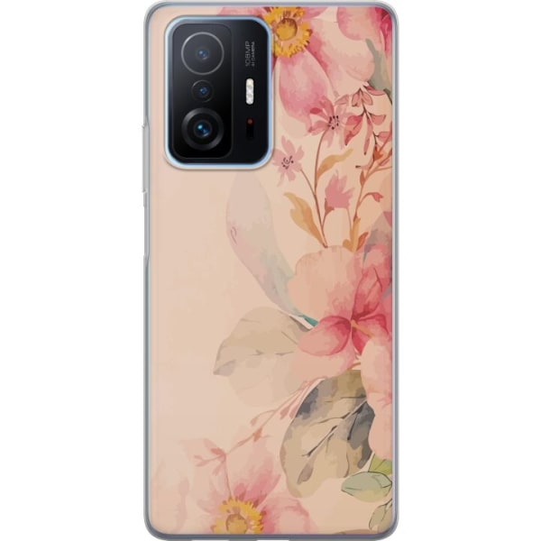 Xiaomi 11T Gennemsigtig cover Farverige Blomster