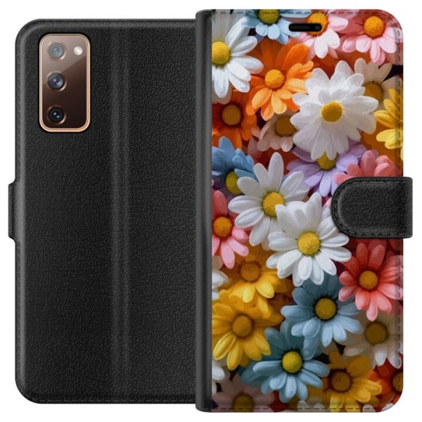 Samsung Galaxy S20 FE Lompakkokotelo Värikkäitä Kukkia