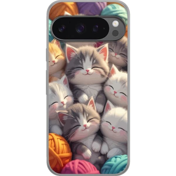 Kompatibelt Mobilskal till Google Pixel 9 Pro XL Sovande kattungar beige