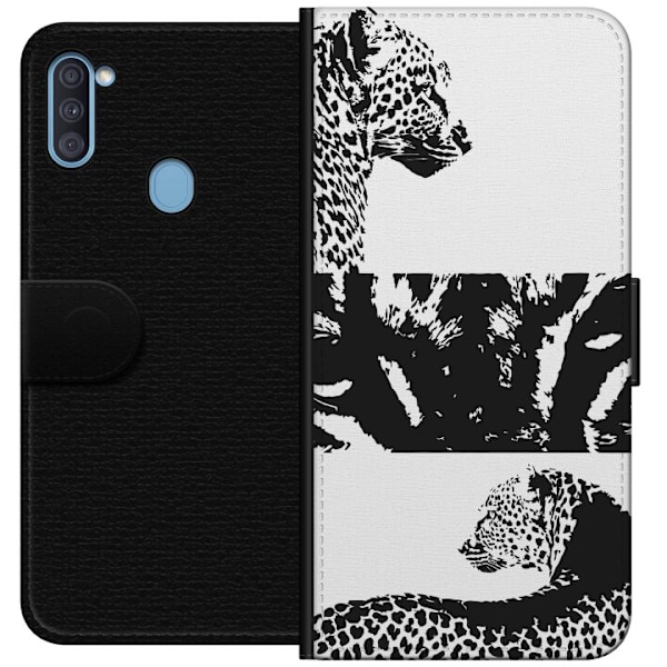Samsung Galaxy A11 Tegnebogsetui Leopard Faces