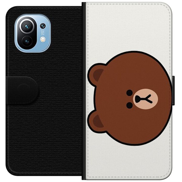 Xiaomi Mi 11 Lompakkokotelo line friends brown