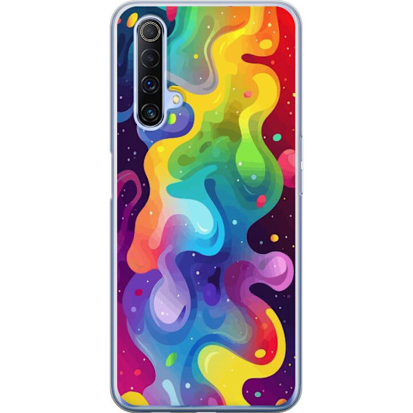 Realme X50 5G Genomskinligt Skal Color Splash Abstrakt Konst Design Färgstarkt Mönster Modern Populär Väggkonst Grafiskt Trend