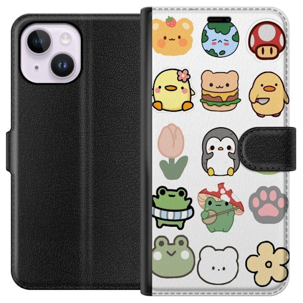 Apple iPhone 15 Plus Lompakkokotelo Kawaii Friends