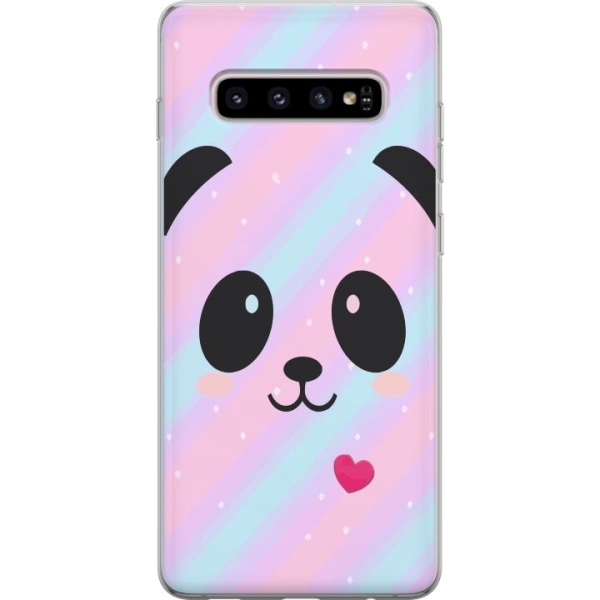 Samsung Galaxy S10+ Läpinäkyvä kuori Sateenkaari Panda