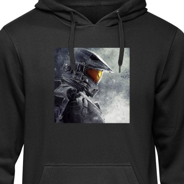 Barn-Hoodie | Mjuk Huvtröja för Barn Fortnite - Master Chief svart 9-11 År