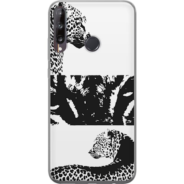Huawei P40 lite E Läpinäkyvä kuori Leopard Faces