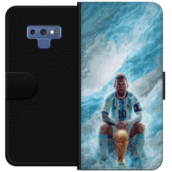 Kompatibelt Lommeboketui til Samsung Galaxy Note9 Lionel Messi Världsmästare blå