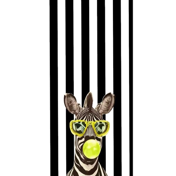 Kompatibel Tegnebogsetui til Apple iPhone 13 Pro Sjov zebra med gule briller og grøn boble mod en sort-hvidstribet baggrund sort
