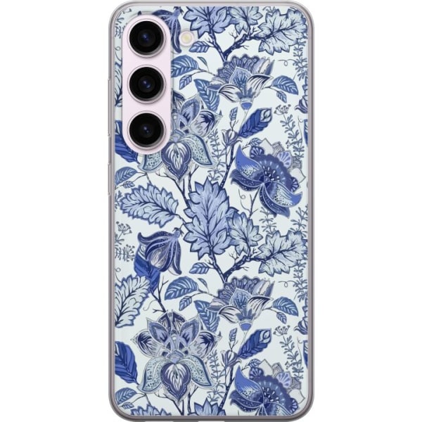 Samsung Galaxy S23 Genomskinligt Skal Blommor Blå...