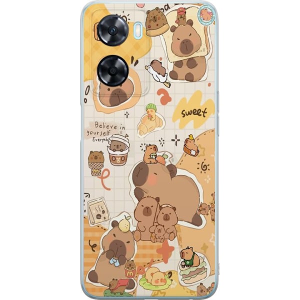 OnePlus Nord N20 SE Läpinäkyvä kuori Kawaii capybara mobilskal med gulliga djurmotiv