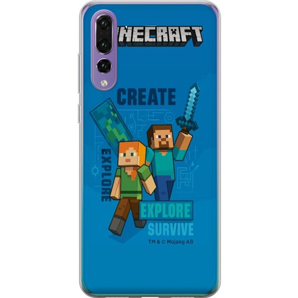 Huawei P20 Pro Läpinäkyvä kuori Minecraft Luolastot