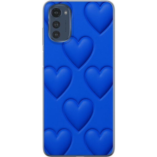 Motorola Moto E32s Gennemsigtig cover Blå Hjerter