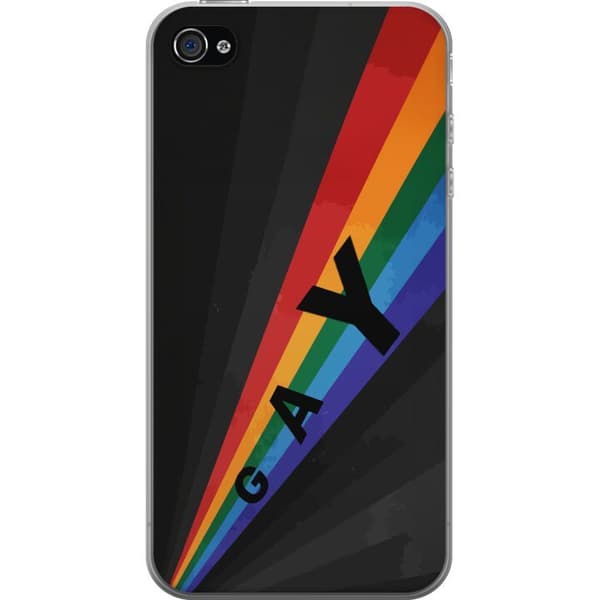 Kompatibelt Mobilskal till Apple iPhone 4 Gay regnbåge svart