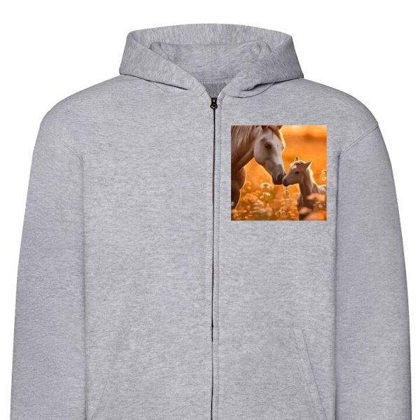 Zip-Hoodie | Hættetrøje med Lynlås til Voksne Hästar