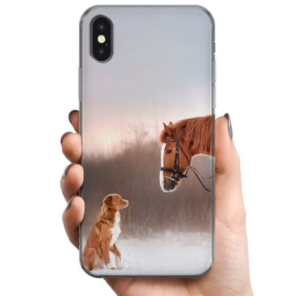 Apple iPhone X TPU Matkapuhelimen kuori Härkä & Koira
