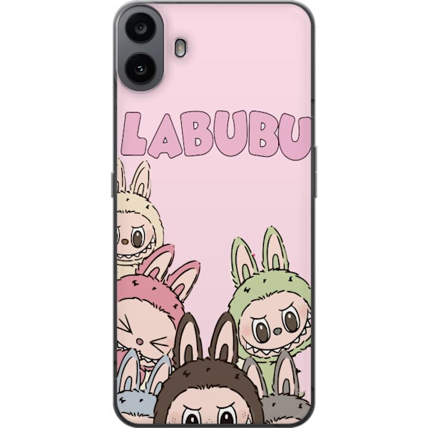 Nothing CMF Phone 1 Genomskinligt Skal Labubu Pop Mart Karaktärer Figurer Samlarobjekt Populär Figurserie Design Pop Mart Toy Art Motiv