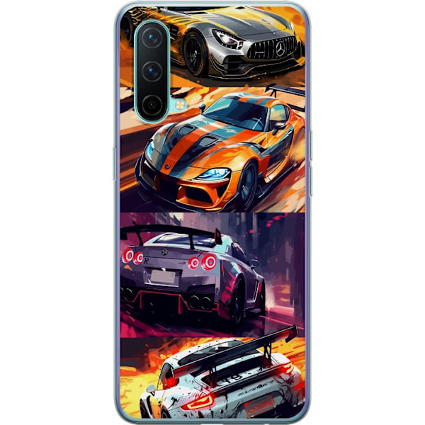 OnePlus Nord CE 5G Genomskinligt Skal Rally Fever – fartfyllt motiv med rallybilar