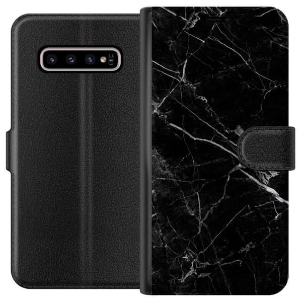 Kompatibelt Lommeboketui til Samsung Galaxy S10+ Marmor